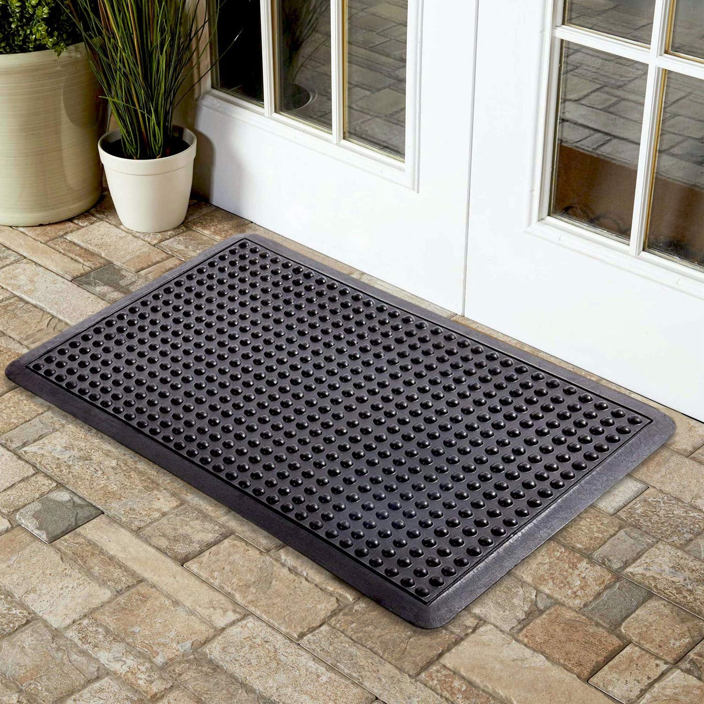 Aicon® Rubber Bubble Door Mat Non-Slip Acupressure Rubber Floor Mat for Restaurant Kitchen-Anti-Fatigue, Non-Slip, Indoor Outdoor Door Mat