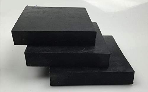Aicon Plain Anti Vibration Rubber Pads (3" x 3" x 25mm Thickness) - Pack of 4 Nos, Black