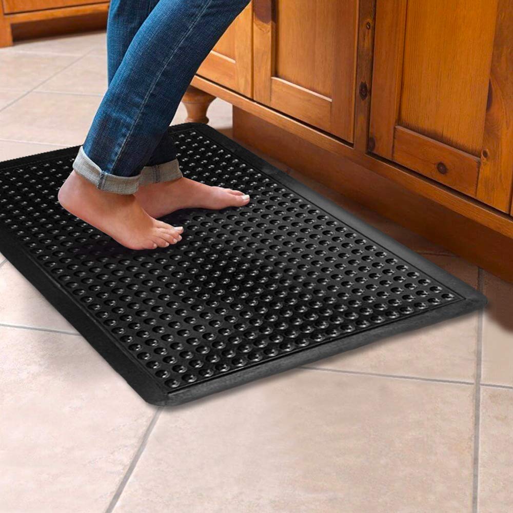 Aicon® Rubber Bubble Door Mat Non-Slip Acupressure Rubber Floor Mat for Restaurant Kitchen-Anti-Fatigue, Non-Slip, Indoor Outdoor Door Mat