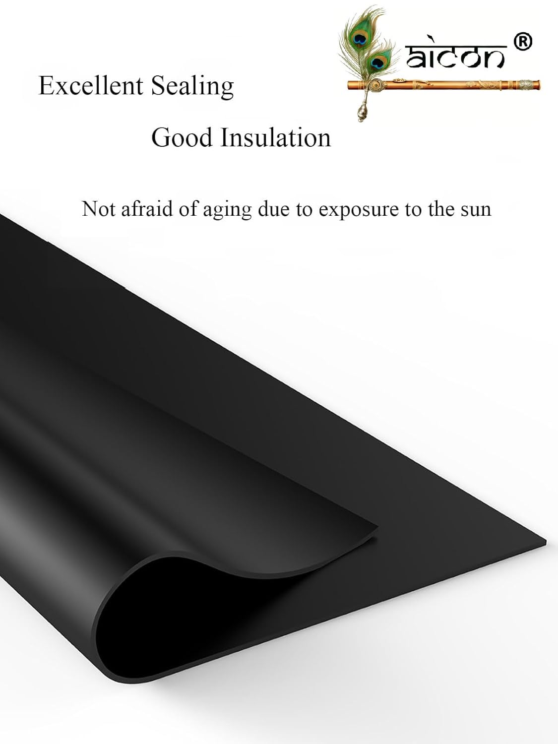 Aicon® 3mm Thickness Black Plain Natural Rubber Sheet High and Premium Quality Rubber