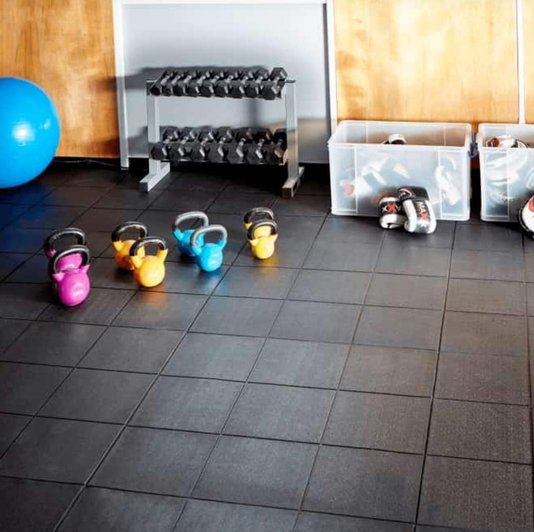 Heavy Duty Gym Mat Tiles - 3feet x 3feet x 16mm Thickness (Set of 2 Pieces)