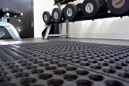 Aicon® Interlocking Rubber Floor Mat for Restaurant Kitchen - Anti-Fatigue, Non-Slip, Indoor Outdoor Bar Door Mat-Shower Pool Drainage, Durable Garage Flooring