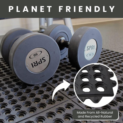 Aicon® Interlocking Rubber Floor Mat for Restaurant Kitchen - Anti-Fatigue, Non-Slip, Indoor Outdoor Bar Door Mat-Shower Pool Drainage, Durable Garage Flooring