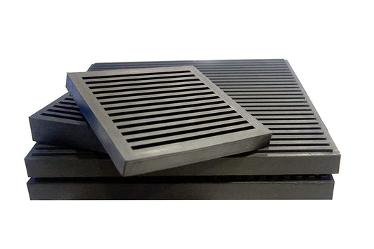 Aicon Anti Vibration Rubber Ribbed Pads 6 inch x 6 inch x 12mm Thickness, Premium and Long Lasting - Combo Pack of 12 Pieces