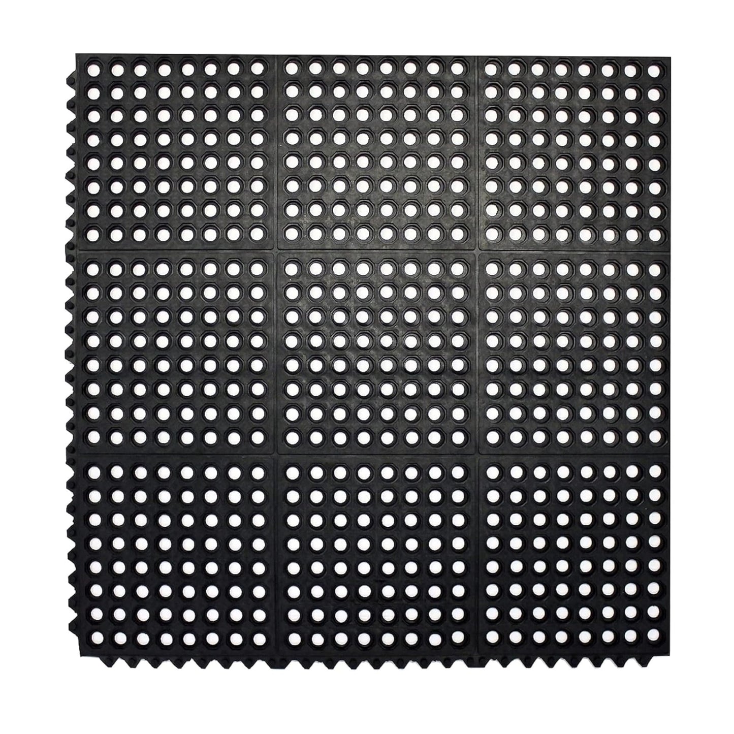 Aicon® Interlocking Rubber Floor Mat for Restaurant Kitchen - Anti-Fatigue, Non-Slip, Indoor Outdoor Bar Door Mat-Shower Pool Drainage, Durable Garage Flooring