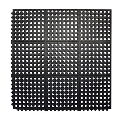 Aicon® Interlocking Rubber Floor Mat for Restaurant Kitchen - Anti-Fatigue, Non-Slip, Indoor Outdoor Bar Door Mat-Shower Pool Drainage, Durable Garage Flooring